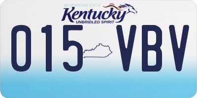 KY license plate 015VBV
