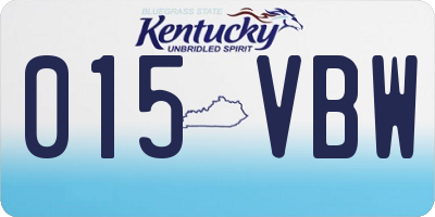 KY license plate 015VBW