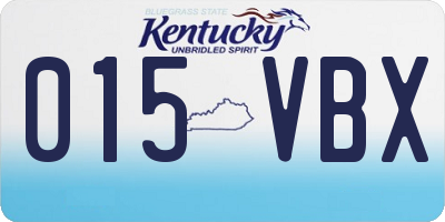 KY license plate 015VBX