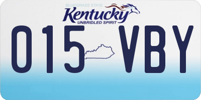 KY license plate 015VBY