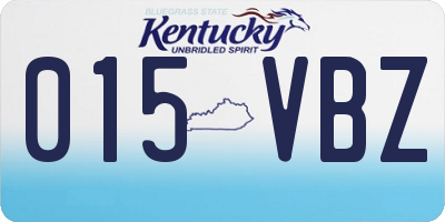 KY license plate 015VBZ