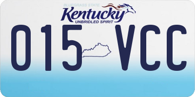 KY license plate 015VCC