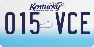 KY license plate 015VCE