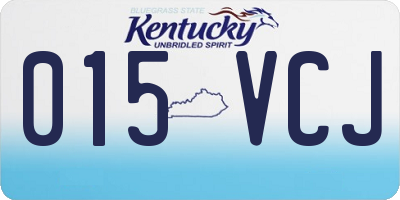 KY license plate 015VCJ