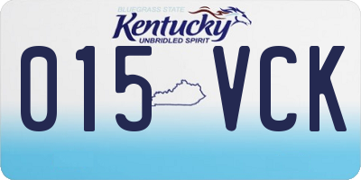 KY license plate 015VCK