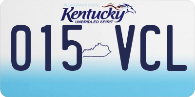 KY license plate 015VCL