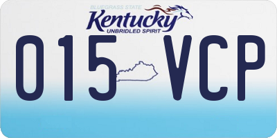 KY license plate 015VCP