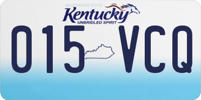 KY license plate 015VCQ