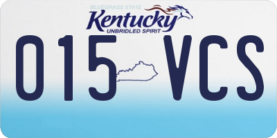 KY license plate 015VCS