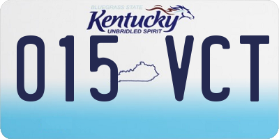 KY license plate 015VCT