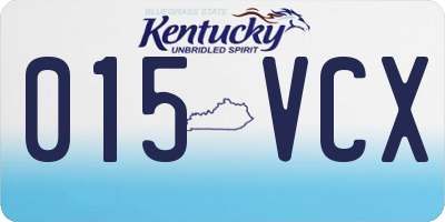 KY license plate 015VCX