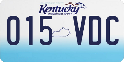 KY license plate 015VDC