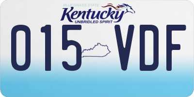 KY license plate 015VDF