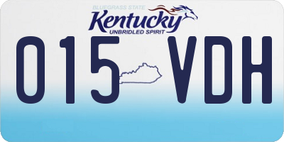 KY license plate 015VDH