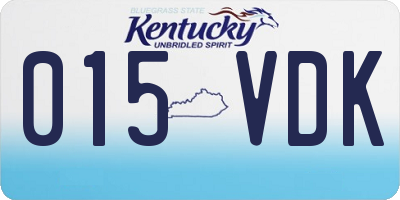 KY license plate 015VDK