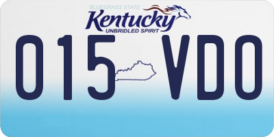 KY license plate 015VDO
