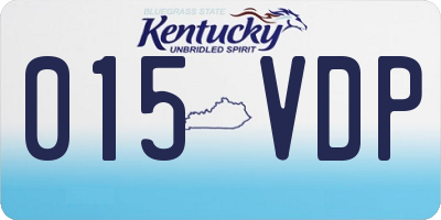 KY license plate 015VDP