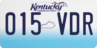 KY license plate 015VDR