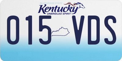 KY license plate 015VDS