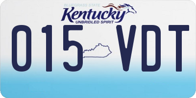 KY license plate 015VDT