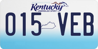 KY license plate 015VEB