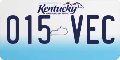 KY license plate 015VEC