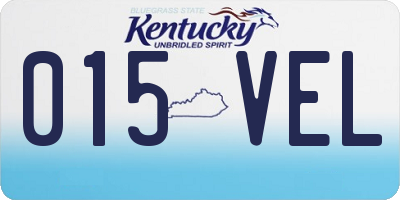 KY license plate 015VEL