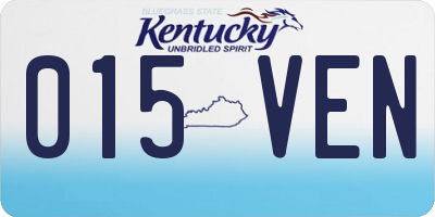 KY license plate 015VEN