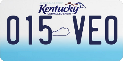 KY license plate 015VEO