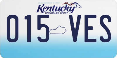 KY license plate 015VES