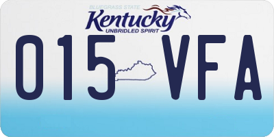 KY license plate 015VFA