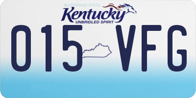 KY license plate 015VFG