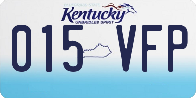 KY license plate 015VFP