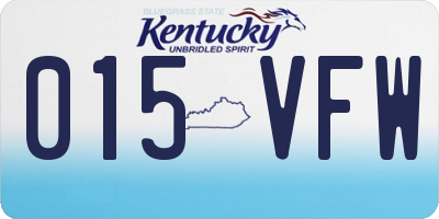 KY license plate 015VFW