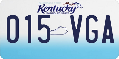 KY license plate 015VGA