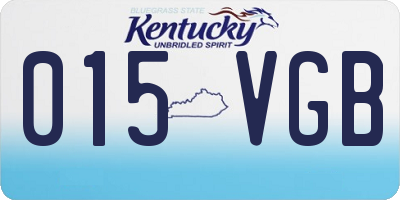 KY license plate 015VGB