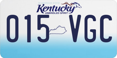 KY license plate 015VGC