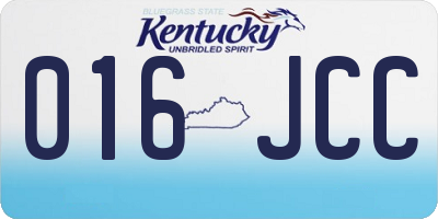 KY license plate 016JCC