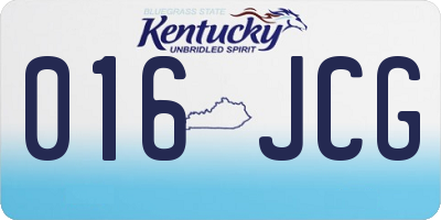 KY license plate 016JCG