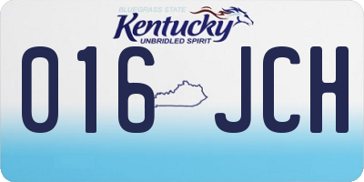 KY license plate 016JCH