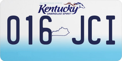 KY license plate 016JCI