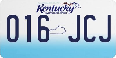 KY license plate 016JCJ