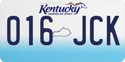 KY license plate 016JCK