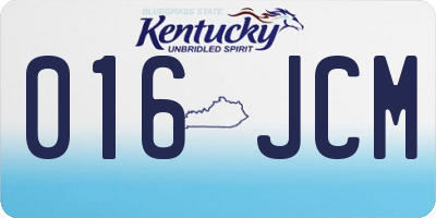 KY license plate 016JCM