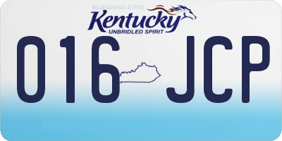 KY license plate 016JCP