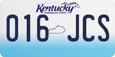 KY license plate 016JCS