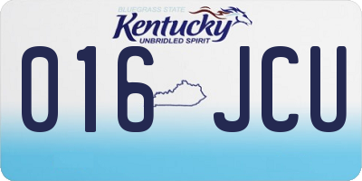 KY license plate 016JCU