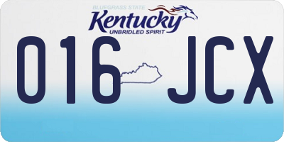 KY license plate 016JCX