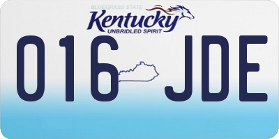 KY license plate 016JDE