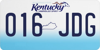 KY license plate 016JDG